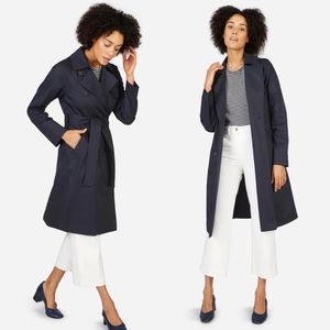 Everlane The Modern Trench Coat Navy Blue Womens Size L